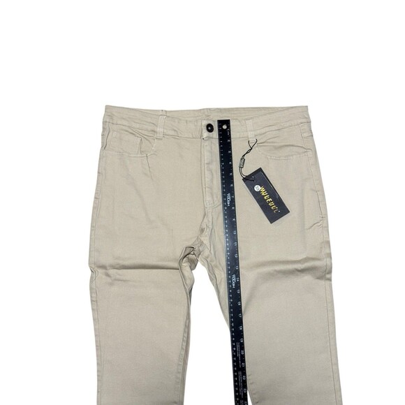 WULFUL Men's Slim Fit Straight Stretch Jeans Denim Pants 38x31 Khaki Skater - Picture 4 of 11